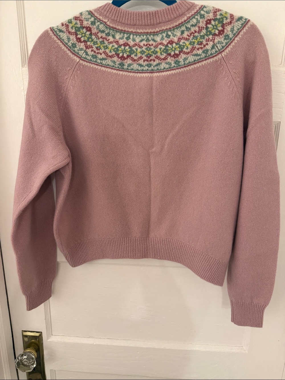 J. Crew Pink Fair Isle Yoke Button-Front Cardigan - Picture 4 of 5